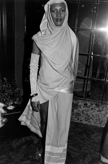 Grace Jones attends the opening of nightclub Studio 54 in New York City on April 27, 1977. (Photo by...