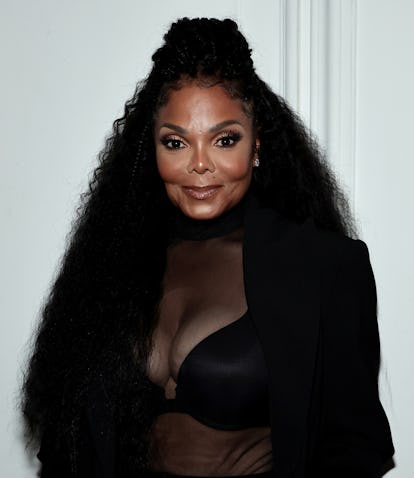 Janet Jackson topknot at Christian Siriano show 2023