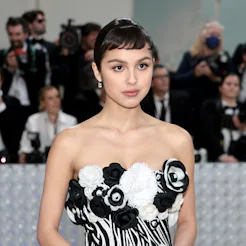 Olivia Rodrigo wore chic micro bangs at the 2023 Met Gala Celebrating "Karl Lagerfeld: A Line Of Bea...