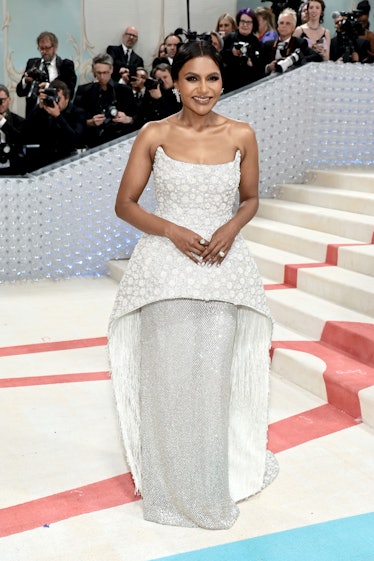 NEW YORK, NEW YORK - MAY 01: Mindy Kaling attends The 2023 Met Gala Celebrating "Karl Lagerfeld: A L...