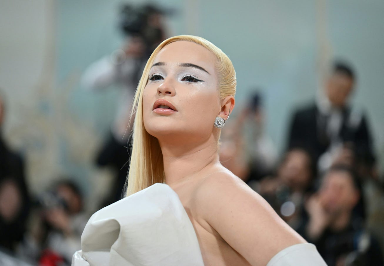German singer-songwriter Kim Petras arrives for the 2023 Met Gala at the Metropolitan Museum of Art ...