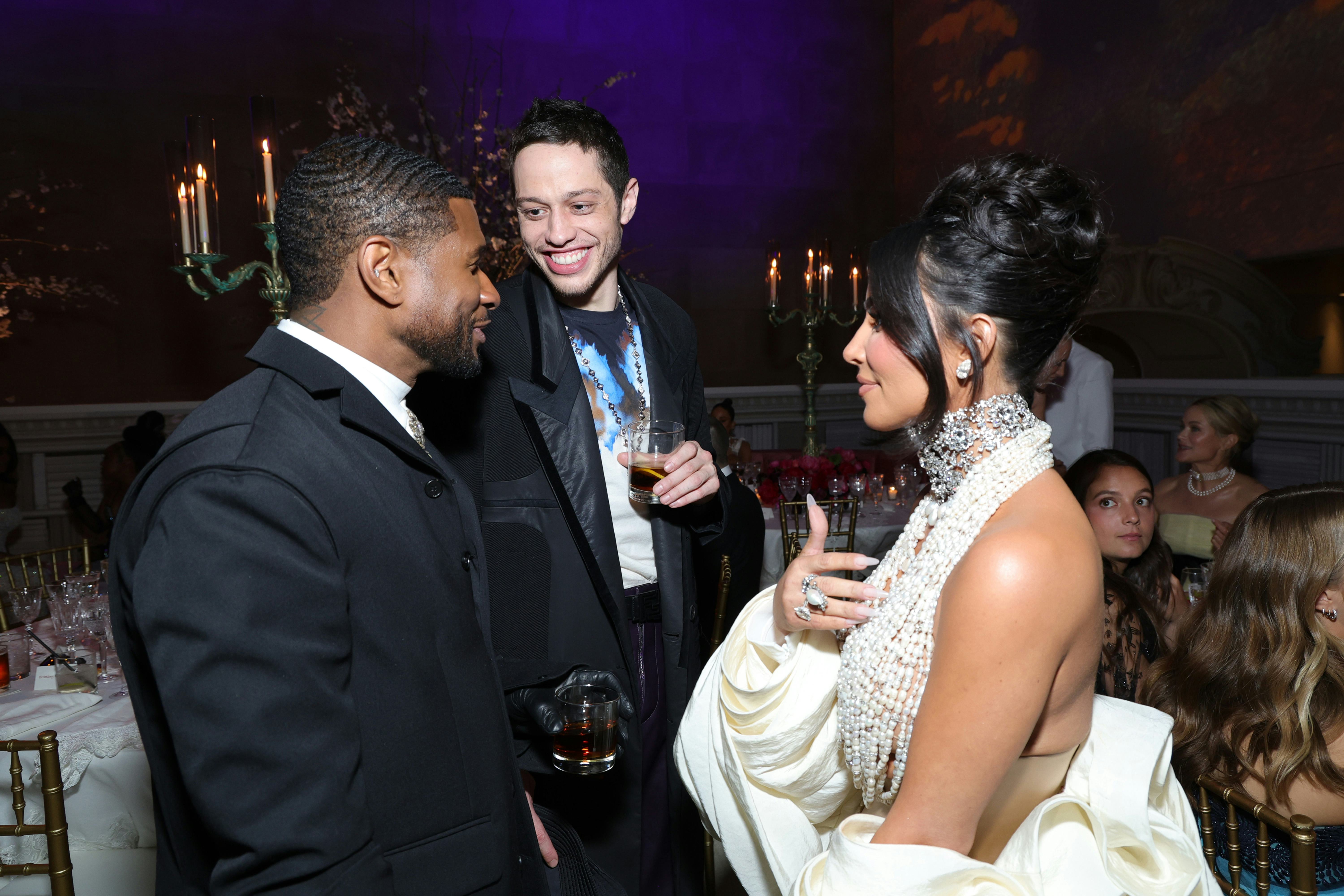 NEW YORK, NEW YORK - MAY 01: (L-R) Usher, Pete Davidson and Kim Kardashian attend The 2023 Met Gala &hellip;