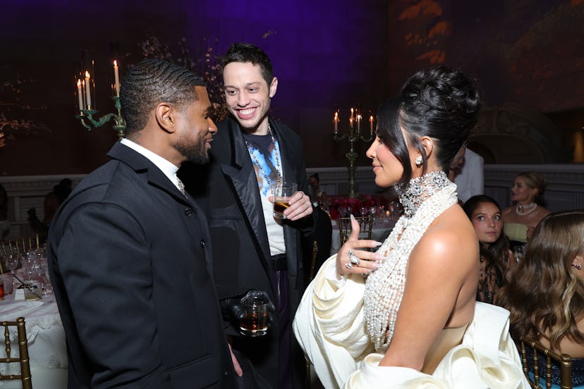 NEW YORK, NEW YORK - MAY 01: (L-R) Usher, Pete Davidson and Kim Kardashian attend The 2023 Met Gala …