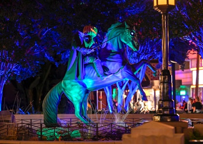 Anaheim, CA - September 09: The Headless Horseman statue, from The Legend of Sleepy Hollow, sits at ...