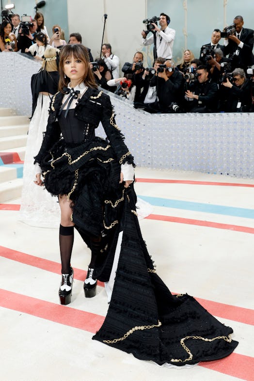 Jenna Ortega attends The 2023 Met Gala Celebrating "Karl Lagerfeld: A Line Of Beauty" 