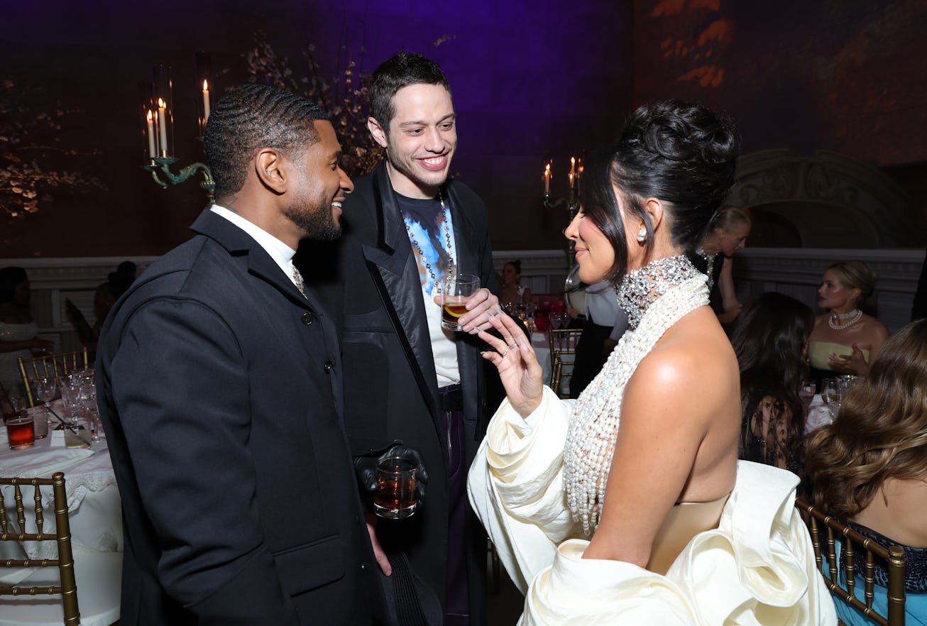 NEW YORK, NEW YORK - MAY 01: (L-R) Usher, Pete Davidson, and Kim Kardashian attend The 2023 Met Gala...