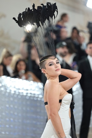 Florence Pugh's shaved head at the 2023 Met Gala.