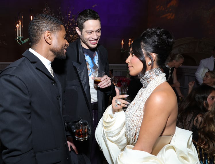 NEW YORK, NEW YORK - MAY 01: (L-R) Usher, Pete Davidson, and Kim Kardashian attend The 2023 Met Gala...