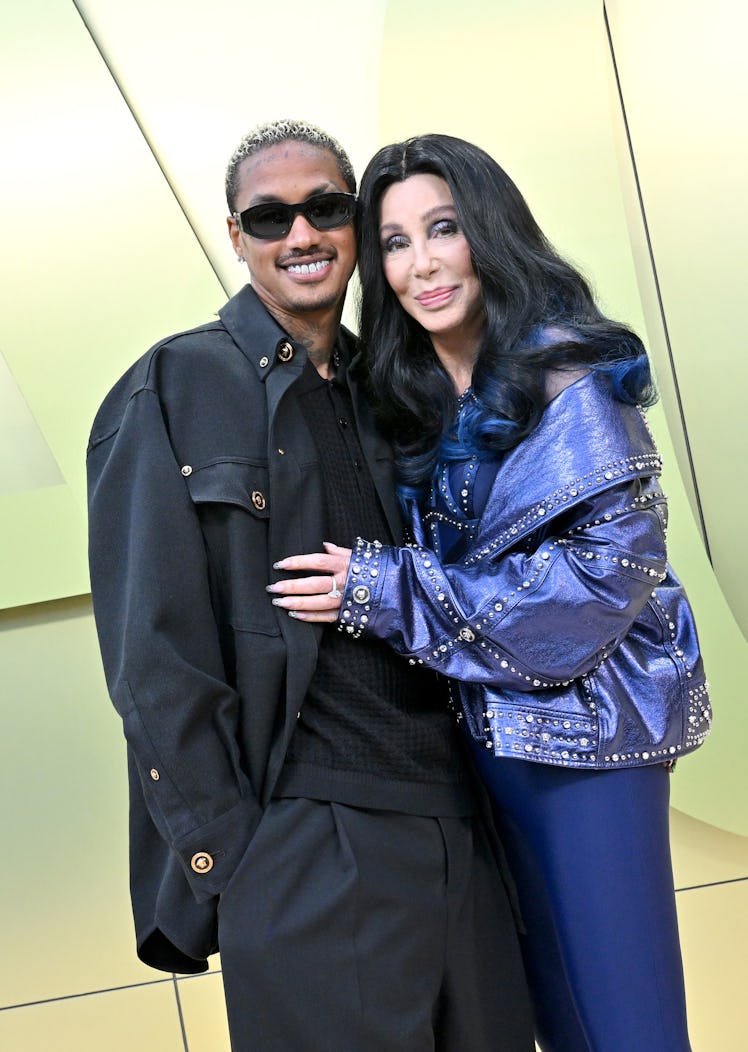 Alexander Edwards and Cher attend the Versace FW23 Show 