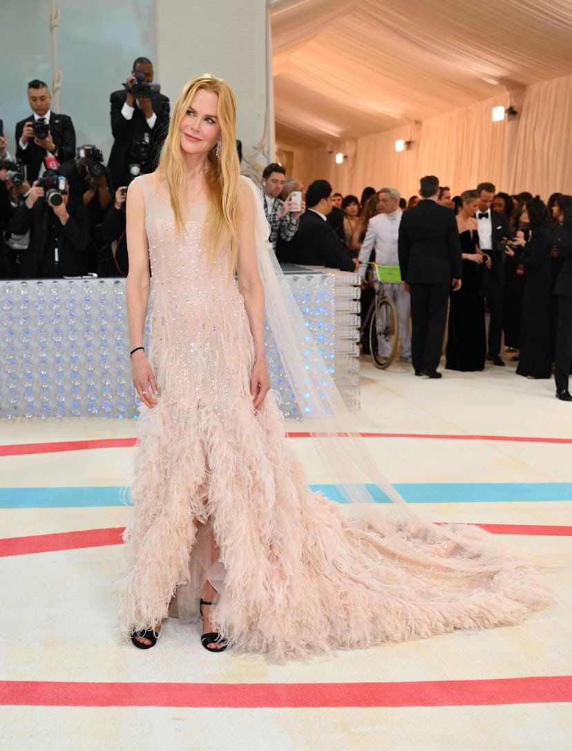 TOPSHOT - US-Australian actress Nicole Kidman arrives for the 2023 Met Gala at the Metropolitan Muse...