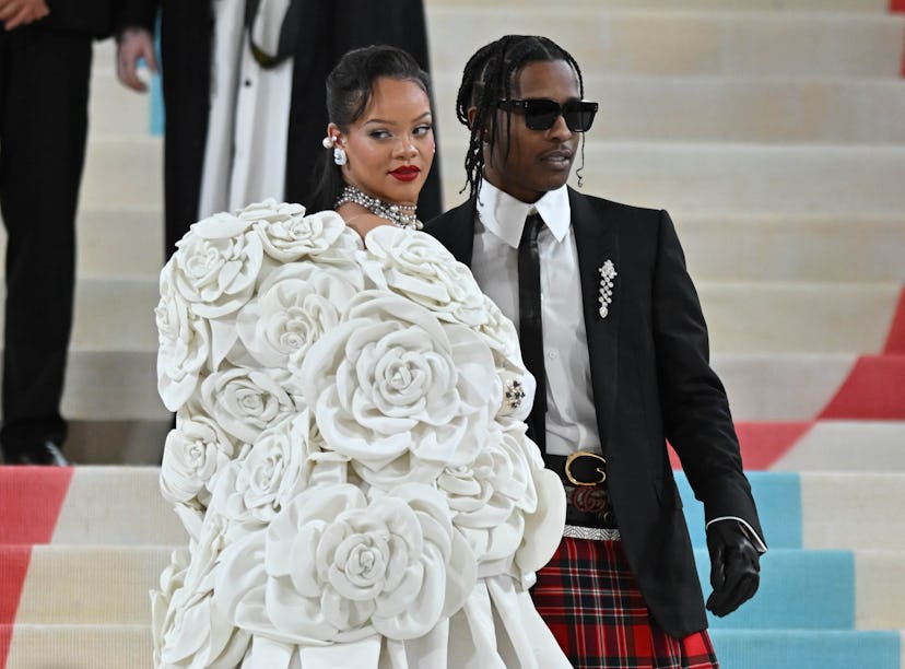 ASAP Rocky and Rihanna at the 2023 Met Gala 