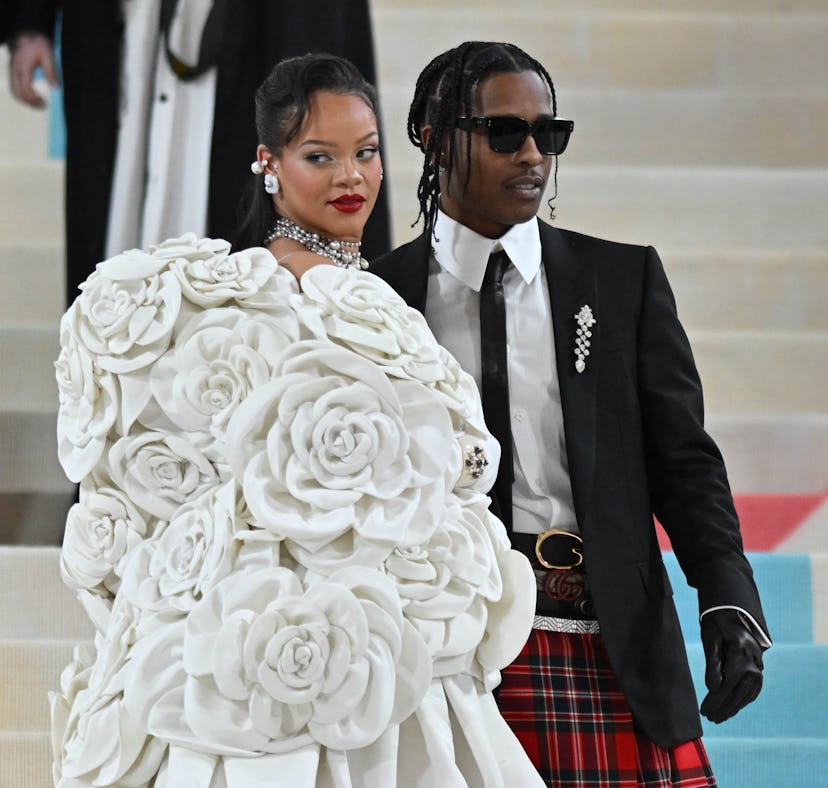 ASAP Rocky and Rihanna at the 2023 Met Gala