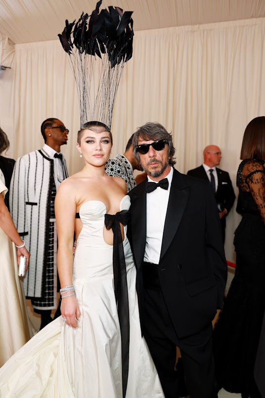 NEW YORK, NEW YORK - MAY 01: (L-R) Florence Pugh and Pierpaolo Piccioli attend The 2023 Met Gala Cel...