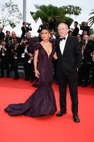 Salma Hayek and François Henri Pinault attend the "Killers Of The Flower Moon" red carpet 