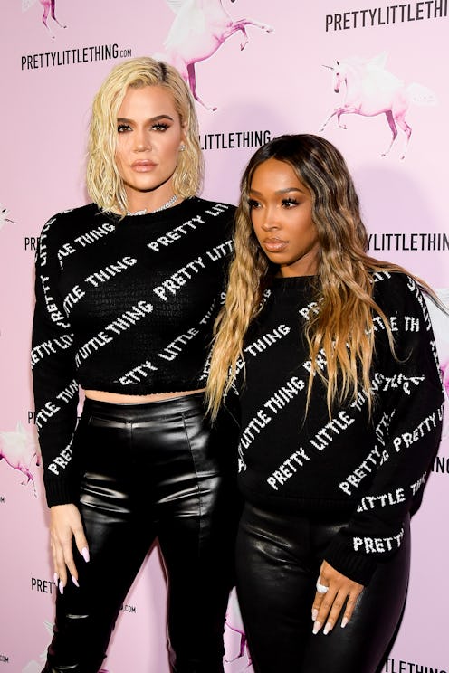 LOS ANGELES, CALIFORNIA - FEBRUARY 20: Khloé Kardashian and Malika Haqq attend the PrettyLittleThing...