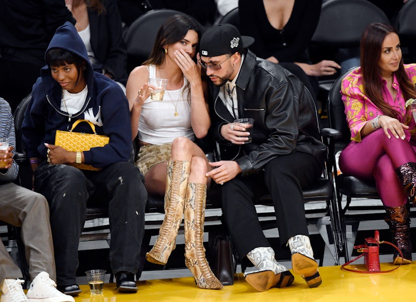 Bad Bunny and Kendall Jenner at basketball game