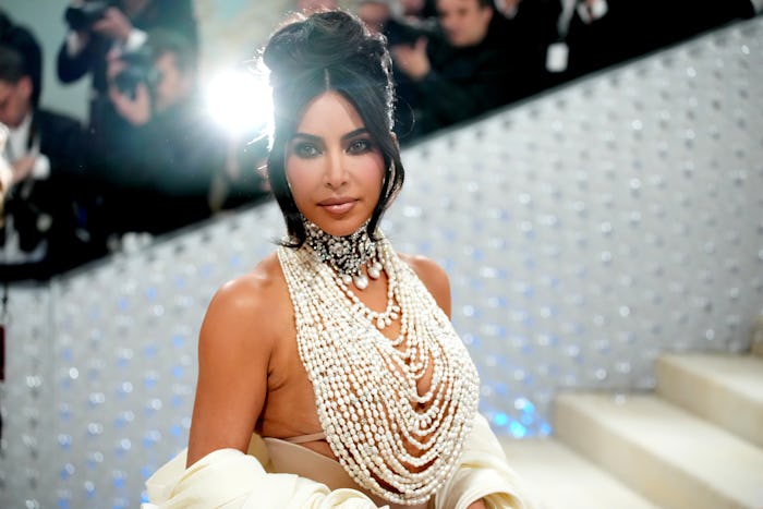 NEW YORK, NEW YORK - MAY 01: Kim Kardashian attends the 2023 Met Gala Celebrating "Karl Lagerfeld: A...