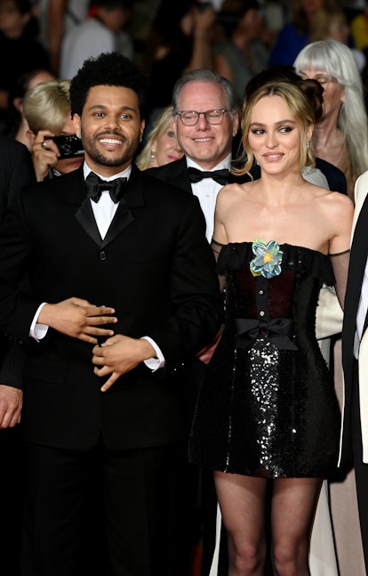 Abel Makkonen Tesfaye aka The Weeknd and Lily-Rose Depp attending the premiere for The Idol during t...