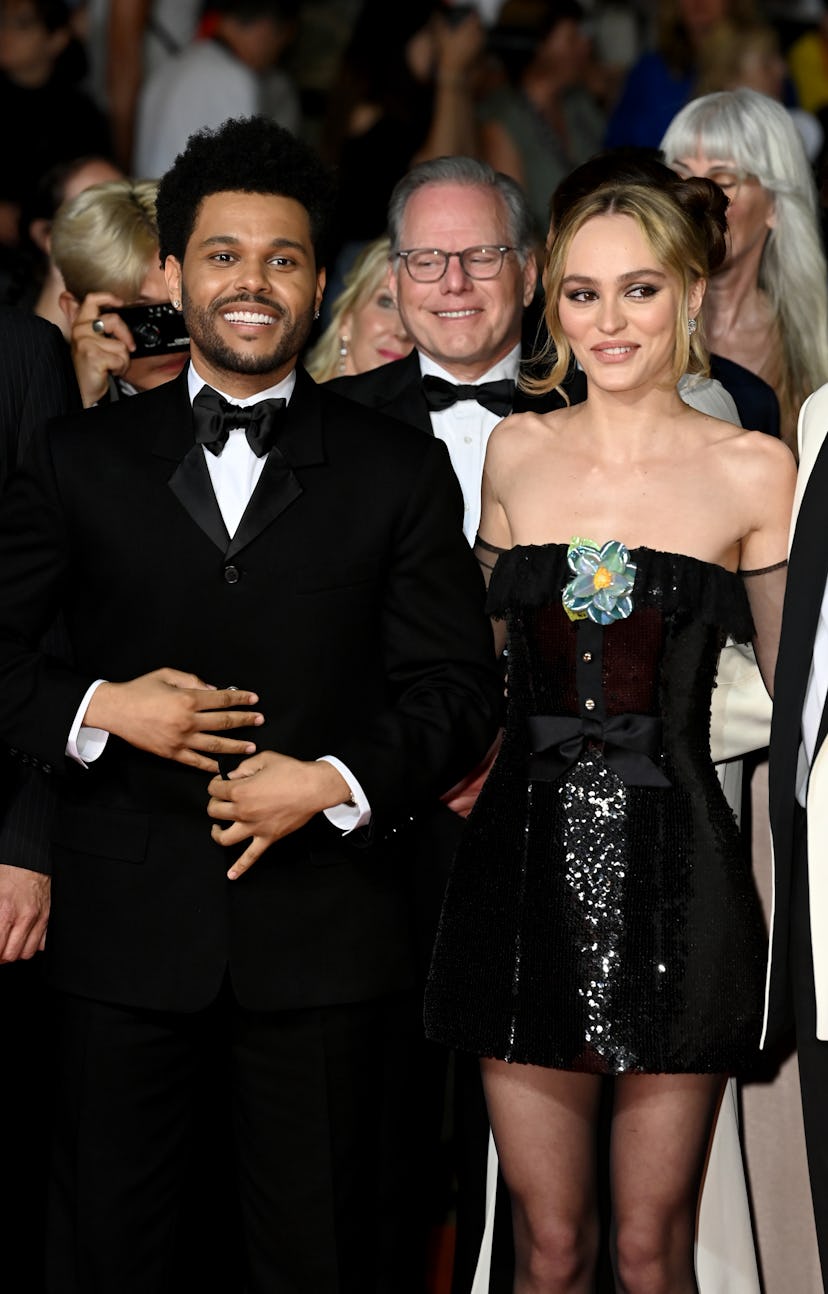 Abel Makkonen Tesfaye aka The Weeknd and Lily-Rose Depp attending the premiere for The Idol during t...