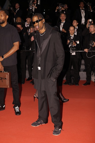 Travis Scott attends the "The Idol" red carpet during the 76th annual Cannes film festival 