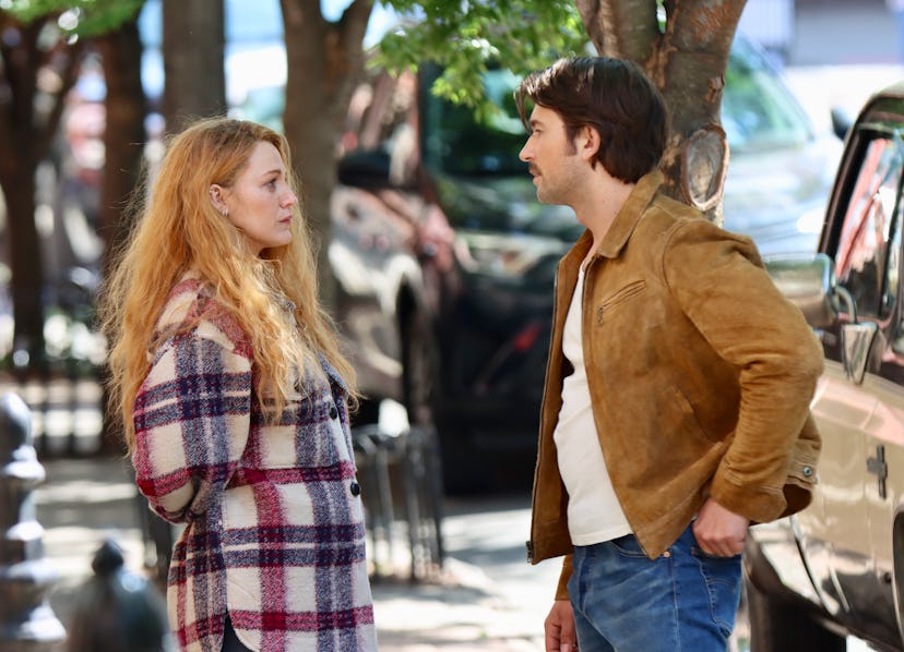 HOBOKEN, NJ - MAY 18: Blake Lively and Brandon Sklenar are seen on the set of "It Ends With Us" on M...