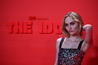 Lily Rose Depp the idol Cannes photocall smoky eye makeup