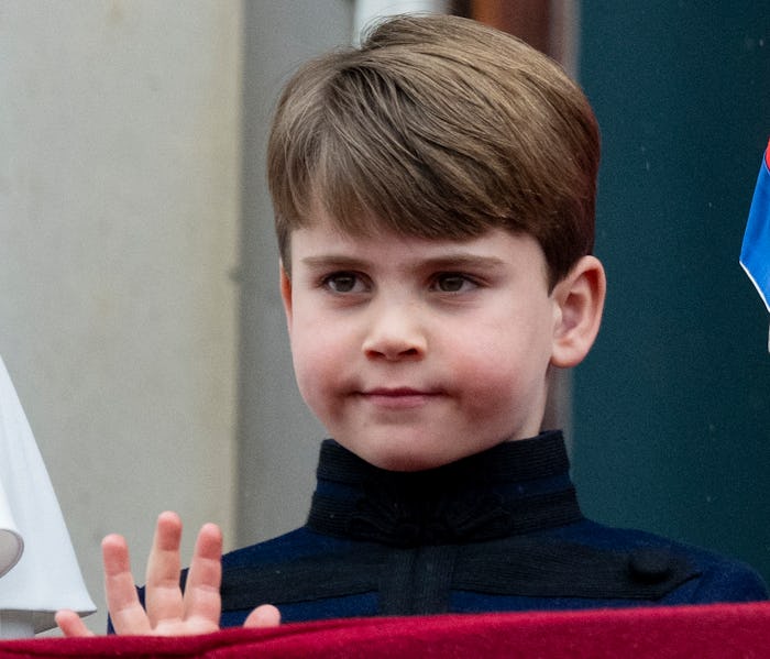 LONDON, ENGLAND - MAY 6: Prince Louis of Wales on the balcony of Buckingham Palace during the Corona...