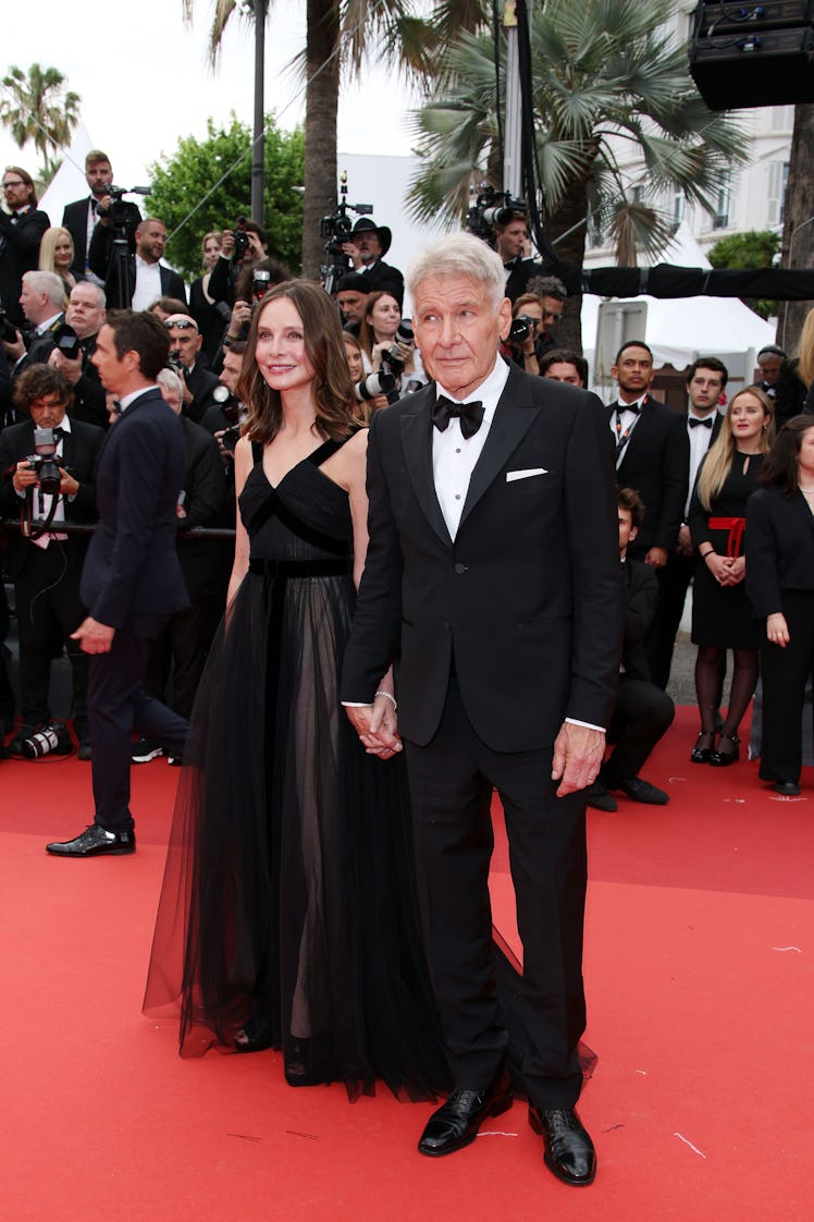 CANNES, FRANCE - MAY 18: Harrison Ford and Calista Flockhart attend the "Indiana Jones And The Dial ...