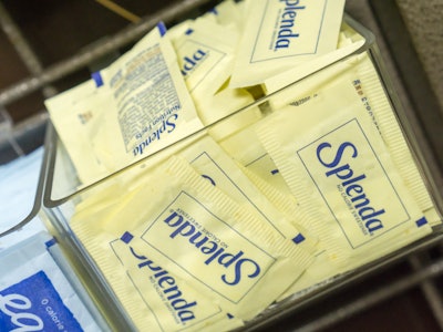 Packets of Equal and Splenda in a coffee bar in New York on Sunday, February 28, 2016. Artificial sw...