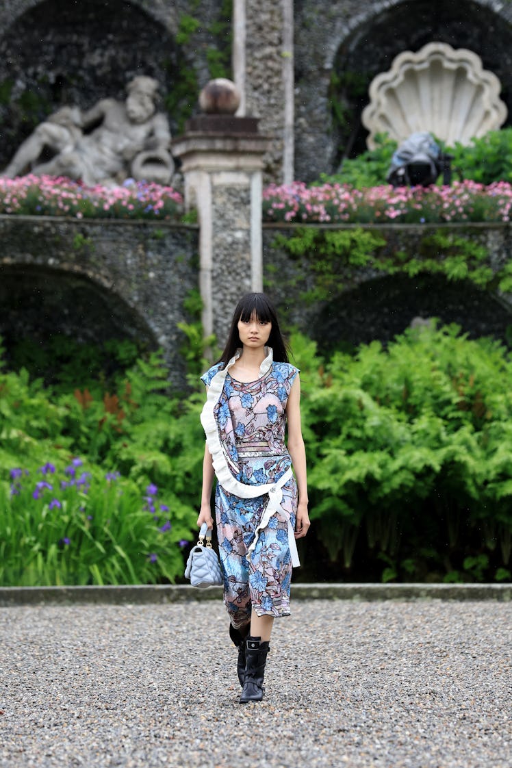 STRESA, ITALY - MAY 24: A model walks the runway at the Louis Vuitton Cruise Show 2024 at Isola Bell...