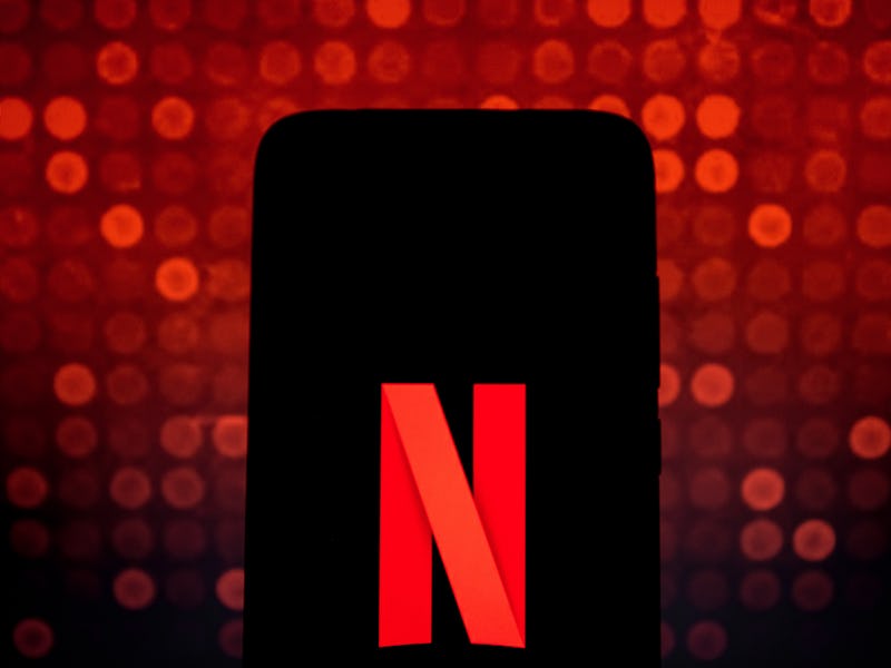 In this photo illustration Netflix logo is displayed on a smartphone screen in Athens, Greece on Nov...