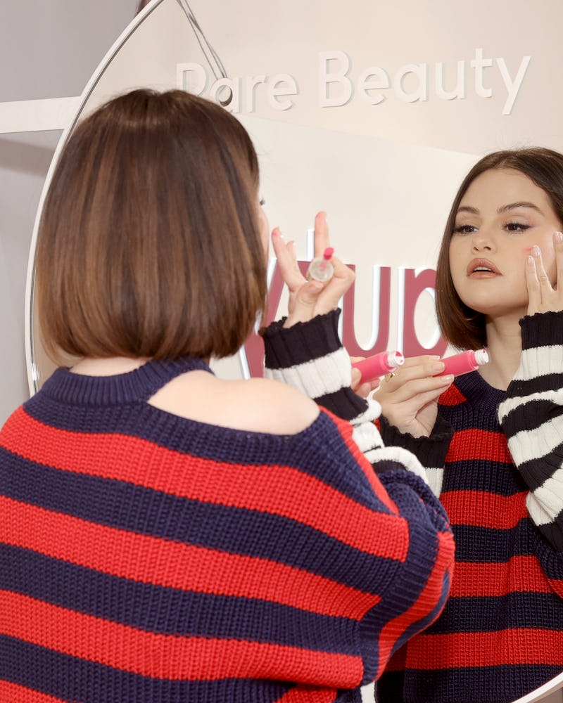 selena gomez visits sephora to see rare beauty products