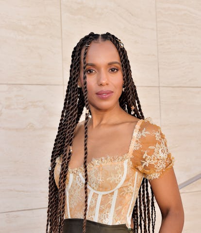 Kerry Washington Senegalese twists with rings and cuffs