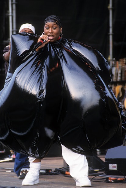 Missy Elliot performs at Lilith Fair at Jones Beach, New York, New York, July 16, 1998. (Photo by St...