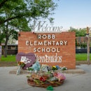 A memorial dedicated to the 19 children and two adults murdered on May 24, 2022 during the mass shoo...