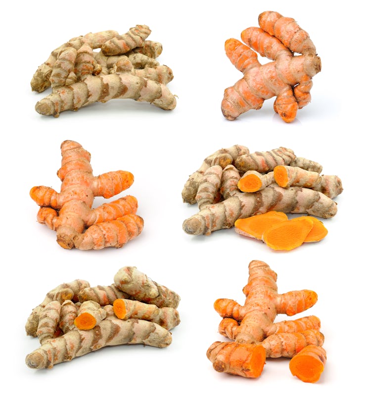 turmeric on white background