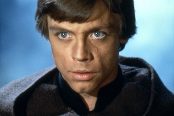 American actor Mark Hamill on the set of Star Wars: Episode VI - Return of the Jedi directed by Wels...
