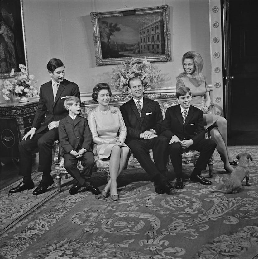 Queen Elizabeth with all four of her children in 1972.