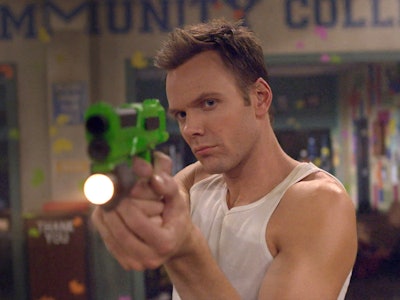 COMMUNITY -- "Modern Warfare" Episode 119 -- Pictured: Joel McHale as Jeff --  Photo by: NBC/NBCU Ph...