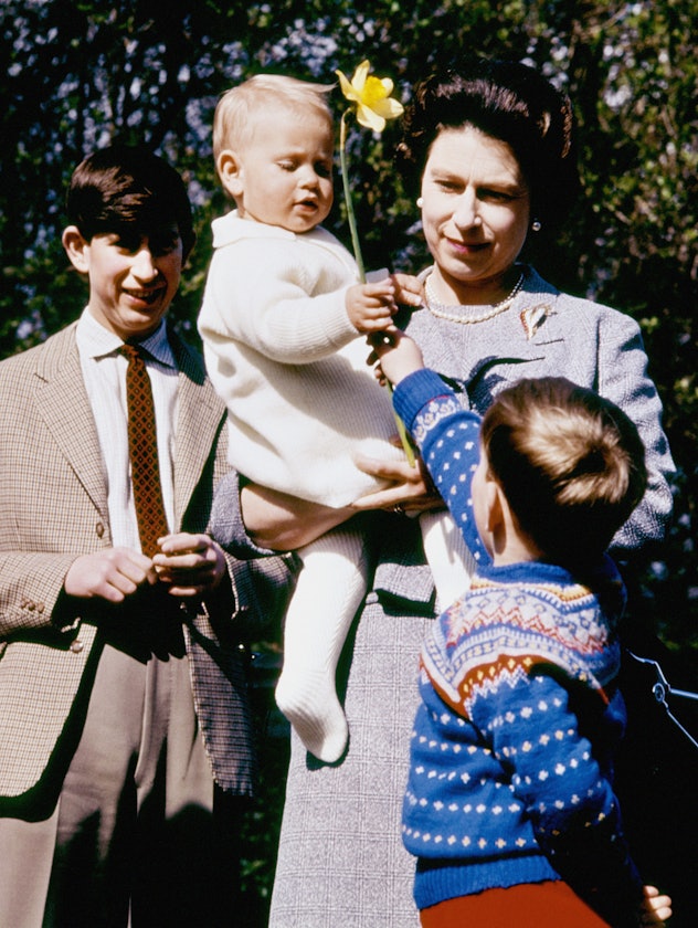 Queen Elizabeth with her three sons.