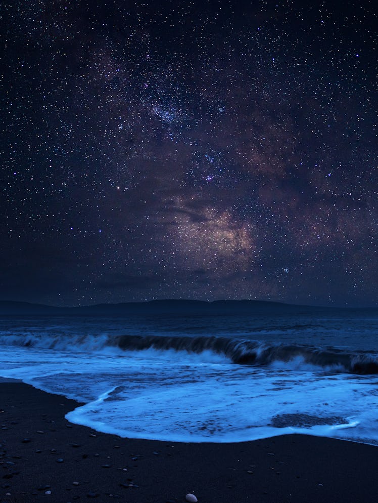 Starry sky with milky way over the sea