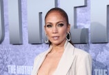 Jennifer Lopez at the premiere of "The Mother" held at Regency Village Theatre on May 10, 2023 in Lo...