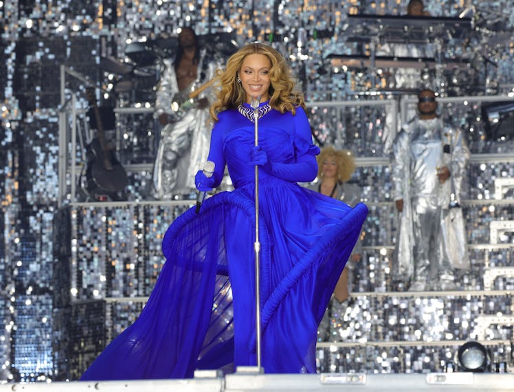 LONDON, ENGLAND – May 29: (EDITORIAL USE ONLY)  Beyoncé performs onstage during the “RENAISSANCE WOR...