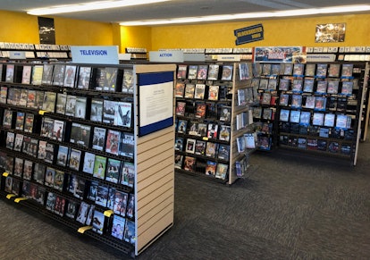 This photo taken on July 26, 2020 shows the interior of the last remaining Blockbuster store, in Ben...