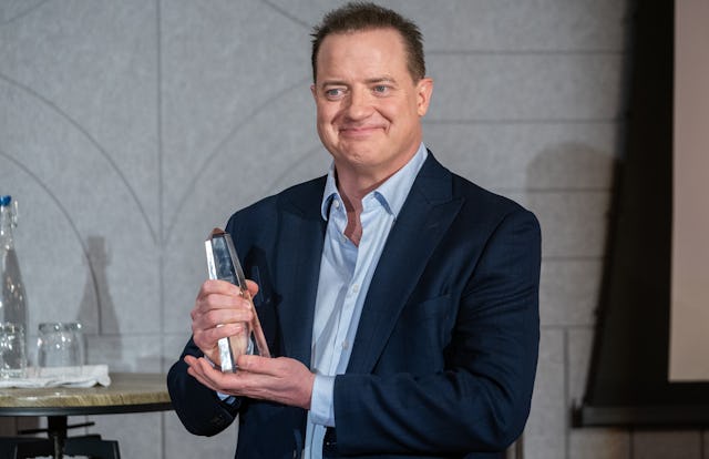 Actor Brendan Fraser attends the 2023 Greenwich International Film Festival's Inspiration Talk & Awa...