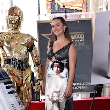 Billie Lourd wore Star Wars nail art at a ceremony for Carrie Fisher's star on the Hollywood Walk of...