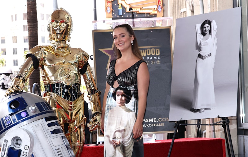Billie Lourd wore Star Wars nail art at a ceremony for Carrie Fisher's star on the Hollywood Walk of...