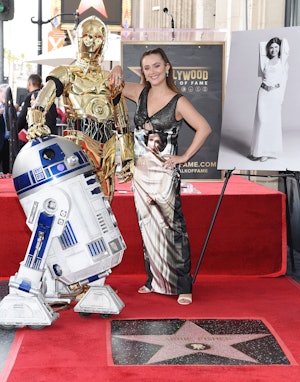 Billie Lourd at the star ceremony where Carrie Fisher is honored with a star on the Hollywood Walk o...