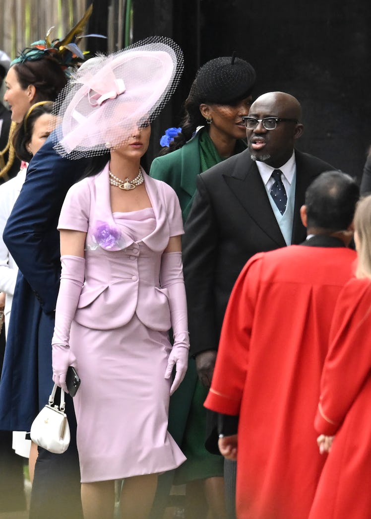 Katy Perry and Edward Enninful arrive at Westminster Abbey 