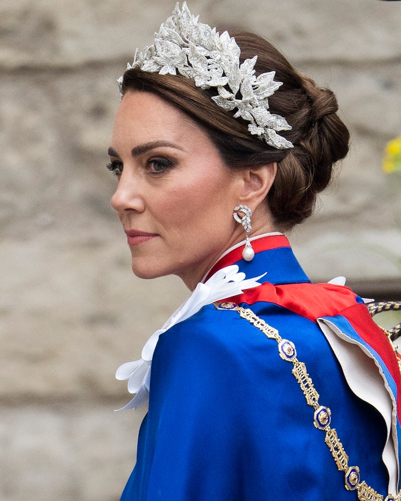 Kate Middleton At Coronation of Charles III with braided bun